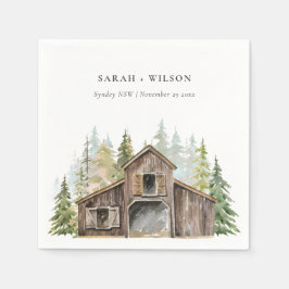 Guardanapo De Papel Casamento Rustic Elegant Pine Woods Forest