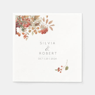 Guardanapo De Papel Casamento Rustic Fall Foliage Watercolor
