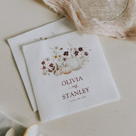 Guardanapo De Papel Casamento Rustic Fall Wildflower Pumpkin