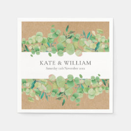 Guardanapo De Papel Casamento Rustic Greenery Eucalyptus Garland