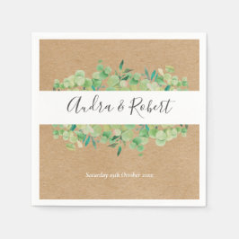 Guardanapo De Papel Casamento Rustic Greenery Eucalyptus Garland