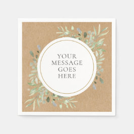 Guardanapo De Papel Casamento Rustic Kraft Boho Eucalyptus Greenery