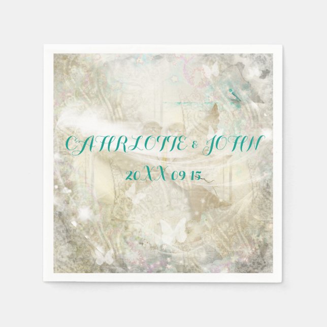 Guardanapo De Papel Casamento Rustic Personalizado Napkins (Frente)