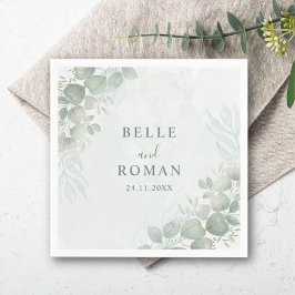 Guardanapo De Papel Casamento Rustic Sage Green Eucalyptus Greenery