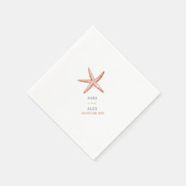 Guardanapo De Papel Casamento Rustic Starfish Red and Blue