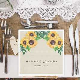 Guardanapo De Papel Casamento Rustic Sunflower
