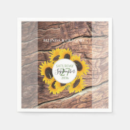Guardanapo De Papel Casamento Rustic Sunflower