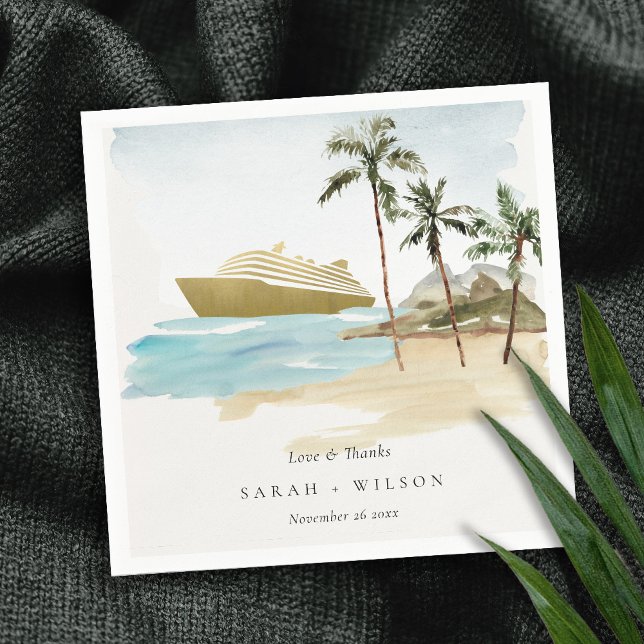 Guardanapo De Papel Casamento Rustic Tropical Seascape Beach Cruise Pa (Criador carregado)