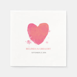 Guardanapo De Papel Casamento Rustic Watercolor Heart