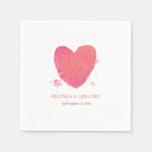 Guardanapo De Papel Casamento Rustic Watercolor Heart