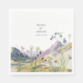 Guardanapo De Papel Casamento Rustic Watercolor Wildflower Mountain