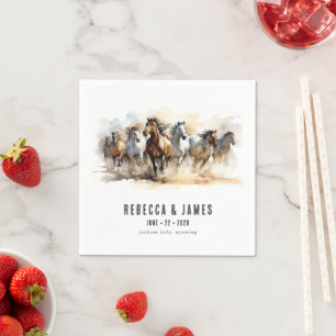 Guardanapo De Papel Casamento Rustic Wild Horses Fazenda Equestrian Co