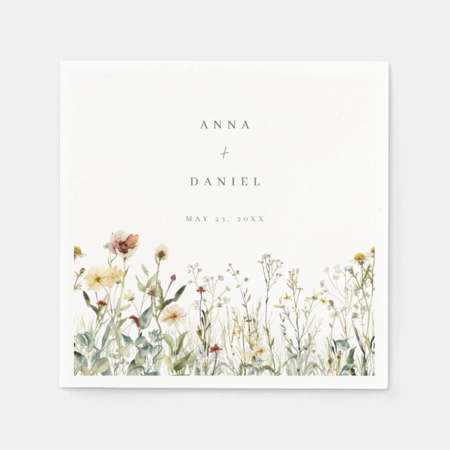 Guardanapo De Papel Casamento Rustic Wildflower Meadow (Frente)