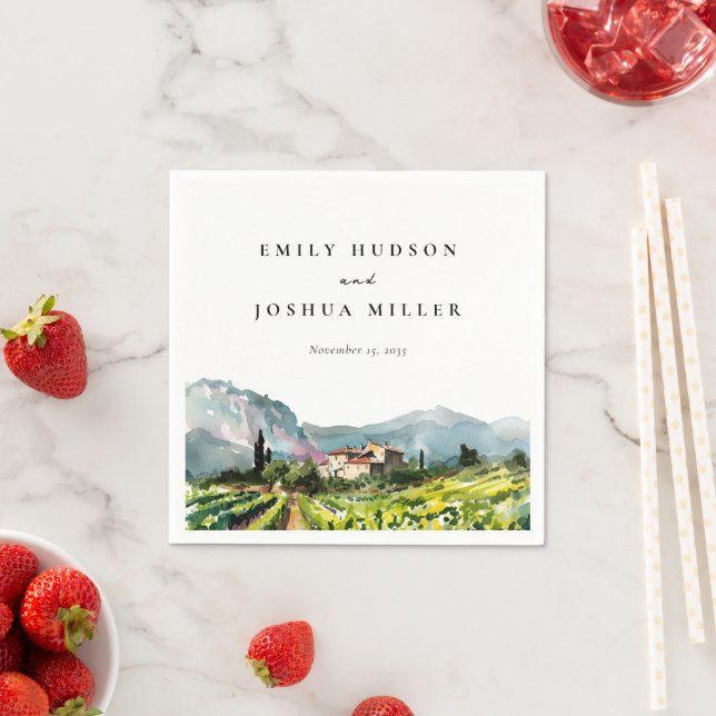 Guardanapo De Papel Casamento Rustic Winery Landscape (Insitu)