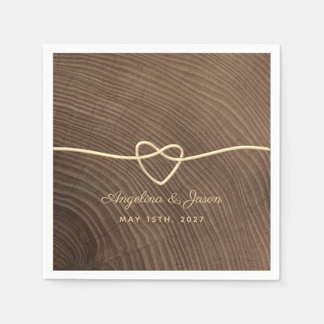 Guardanapo De Papel Casamento Rustic Wood Napkins (Frente)