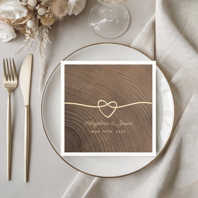 Guardanapo De Papel Casamento Rustic Wood Napkins (Criador carregado)