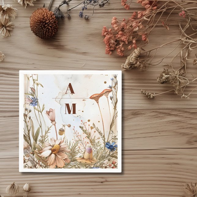 Guardanapo De Papel Casamento Rústico com Aquarela Florestal (Criador carregado)