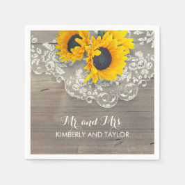 Guardanapo De Papel Casamento Rústico de Locais de Madeira