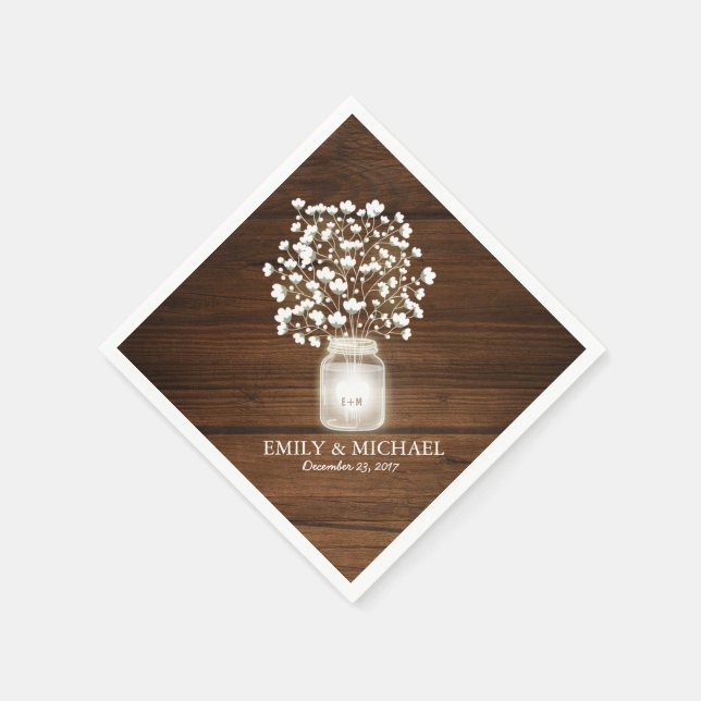 Guardanapo De Papel Casamento rústico de maçã-framboesa (Canto)