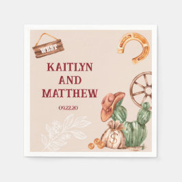 Guardanapo De Papel Casamento Rustico Ocidental Cactus