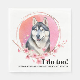 Guardanapo De Papel Casamento Siberiano Napkins com Cães Foto
