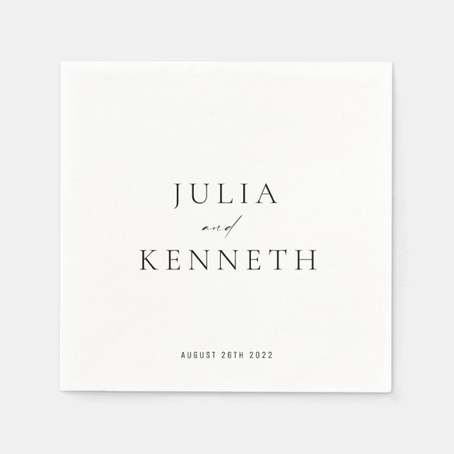 Guardanapo De Papel Casamento Simples Clássico Neutro (Frente)
