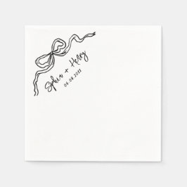Guardanapo De Papel Casamento Simples Com Arco Desenhado À Mão