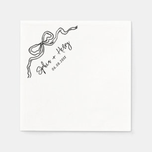Guardanapo De Papel Casamento Simples Com Arco Desenhado À Mão