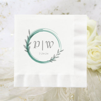 Guardanapo De Papel Casamento Simples da Terra de Emerald Green