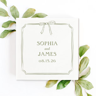 Guardanapo De Papel Casamento Simples De Arco De Oliva Verde Elegante