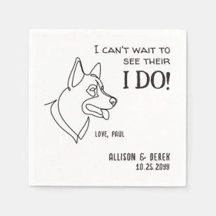 Guardanapo De Papel Casamento Simples de Cachorro Mínimo Negro Branco
