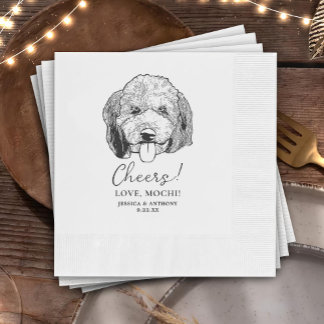 Guardanapo De Papel Casamento Simples De Desenho De Mão De Cachorro