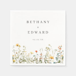 Guardanapo De Papel Casamento Simples de Flor Selvagem