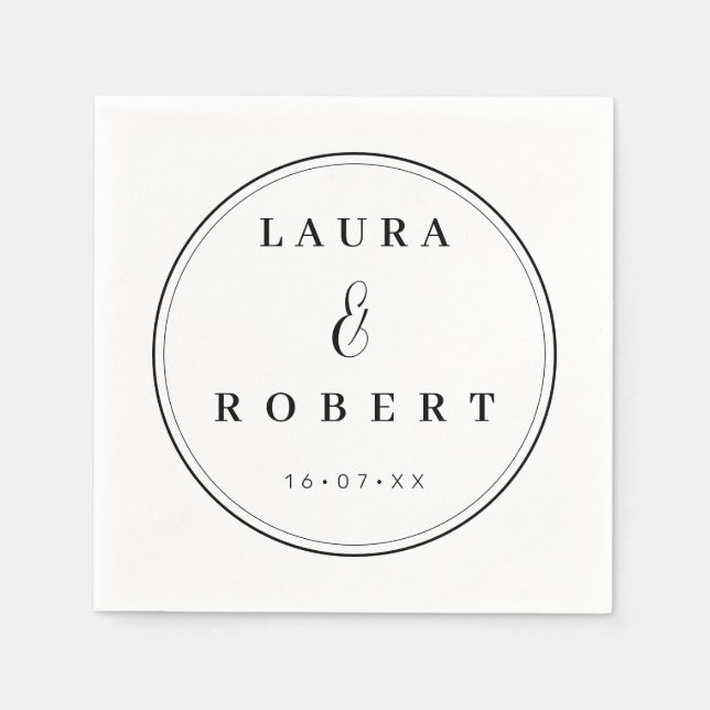 Guardanapo De Papel Casamento Simples de Na moda Elegante Personalizad (Frente)