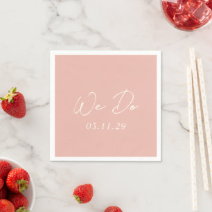Guardanapo De Papel Casamento Simples de Pêssego Moderno