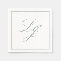 Casamento Simples de Script Verde do Elegante Mono