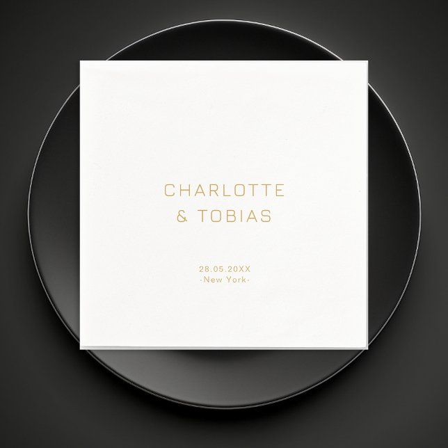 Guardanapo De Papel Casamento simples e elegante (Criador carregado)