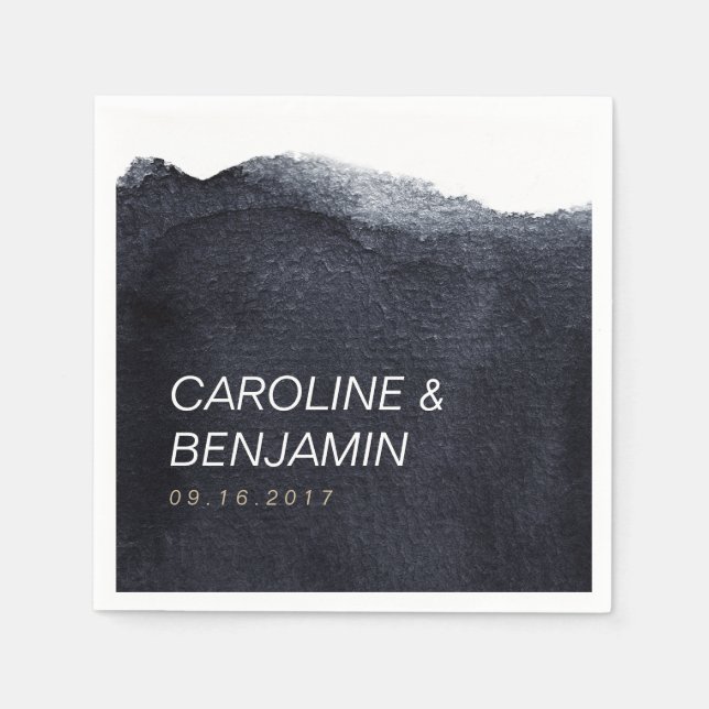 Guardanapo De Papel Casamento simples e moderno com aquarela indiana (Frente)