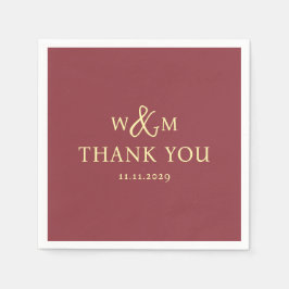 Guardanapo De Papel Casamento Simples Elegante Moderno Monograma