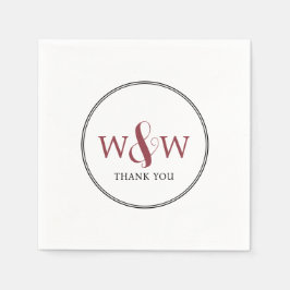 Guardanapo De Papel Casamento Simples Elegante Moderno Monograma