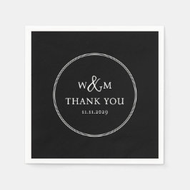 Guardanapo De Papel Casamento Simples Elegante Moderno Monograma