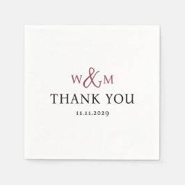 Guardanapo De Papel Casamento Simples Elegante Moderno Monograma