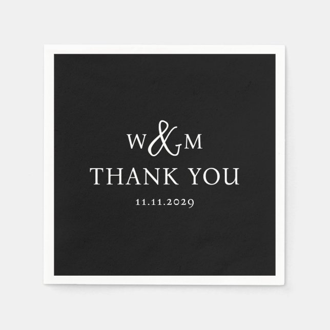 Guardanapo De Papel Casamento Simples Elegante Moderno Monograma (Frente)