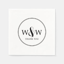 Guardanapo De Papel Casamento Simples Elegante Moderno Monograma