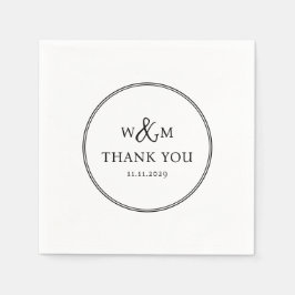 Guardanapo De Papel Casamento Simples Elegante Moderno Monograma