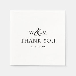 Guardanapo De Papel Casamento Simples Elegante Moderno Monograma