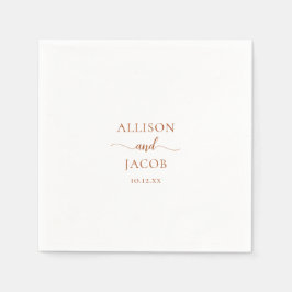 Guardanapo De Papel Casamento Simples Elegante Terra Cotta