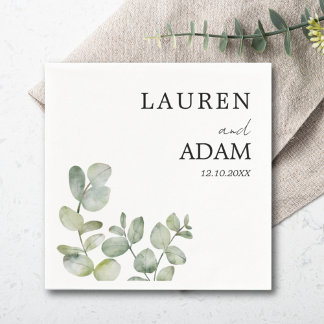 Guardanapo De Papel Casamento Simples Eucalyptus Greenery