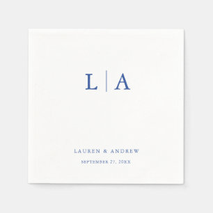 Guardanapo De Papel Casamento Simples Minimalista de Marselha Bleu Mon