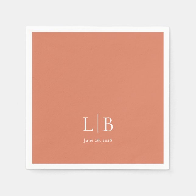 Guardanapo De Papel Casamento Simples Mínimo de Citrus Orange (Frente)